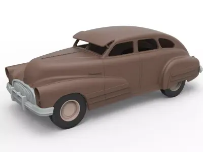 Shell and wheels Buick Special Sedan 1947 Scale 1 to 24 3D print model
