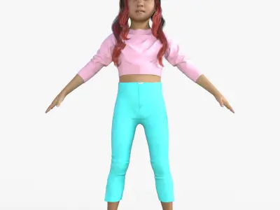 Realistic 3D Girl Character Rigged 3D model purchase