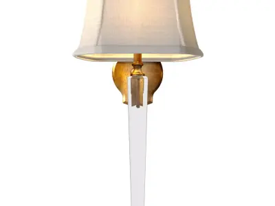 Crystal Hudson Lighting wall Sconce lamp made aged brass glass  3D model