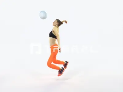 Beauty 17F Jumping Smashing Jumping Sports Woman Low-poly 3D model