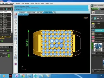 Luxury Square Pave Diamond Men Ring 381 3D print model