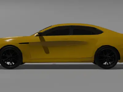 Sporty D-Segment Sedan Low-poly 3D model