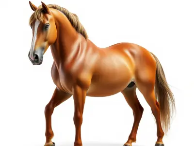 Muscular Horse with Flowing Mane model pack Low-poly 3D model