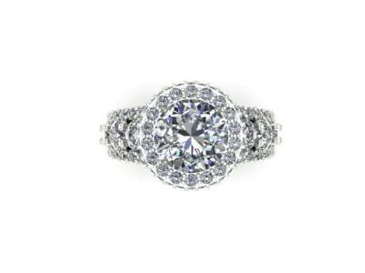 Engagement Ring So Many Round Diamonds On It Free 3D model