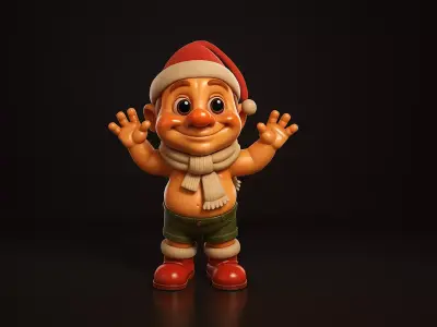 Cute Christmas Elf Figurine Holiday Gnome Decoration Santa  3D print model
