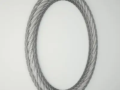 Rope Oval Wall Mirror 3D model