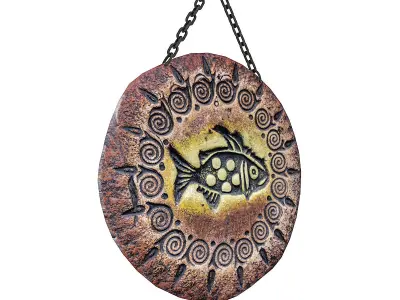 fishing sign 01 Low-poly 3D model