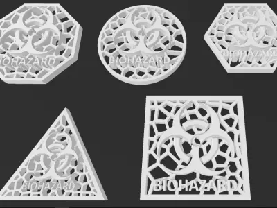 Biohazard Warning Signs 3D print model