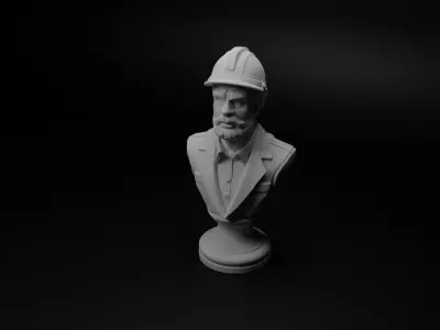 Engineer Bust Chess 3D print model
