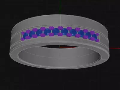 19 Prongs Diamond Wedding Ring 3D print model