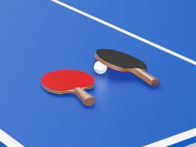 Ping Pong racket 3D model Free 3D model