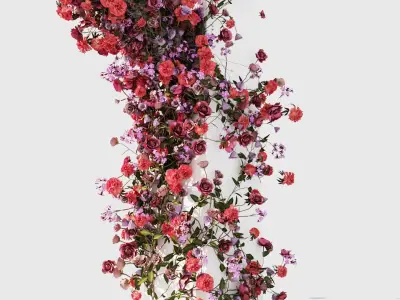 flower wedding arch with flowers 3D model