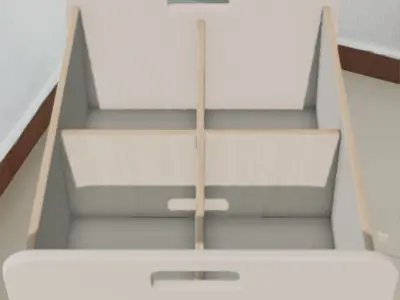 Double Storage Unit White Low-poly 3D model