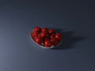 Apple Fruit Plate 3D model
