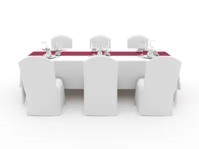 Banquet Table and Chair 105 3D model