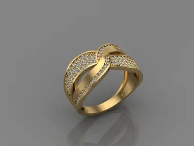 STL 3DM Print Ready Women Diamond Ring Lightweight Printable  3D print model 85