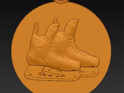 Skates on Puck 3D print model