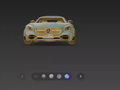 Luxury Jade  Gold Mercedes Benz AMG Jeweled Collector 3D Model Low-poly 3D model