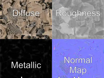 Meditative Buddha Sculpture with Intricate Details Low-poly 3D model