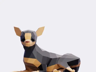 Chihuahua Dog Low-poly 3D model