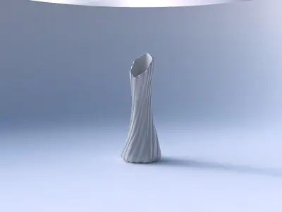 Vase squeezed and bent hexagon with twisted smooth ribbons  3D print model