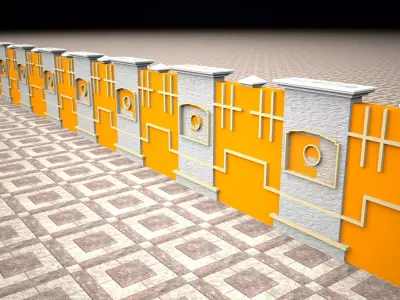 wall design Low-poly 3D model