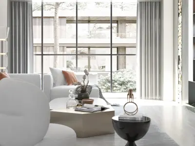 Modern room living 3D model purchase