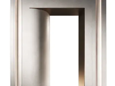 Rounded modular doorway opening Wall hallway pass through 3D model