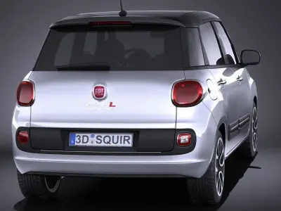 Fiat 500L 2013 VRAY 3D model