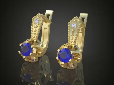 Earring 3D model 3D printable model 0016-9 3D print model