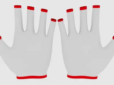Sport Gloves 3D Models Low-poly 3D model