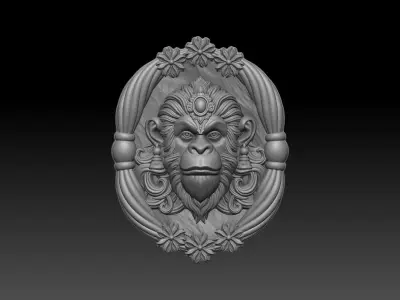 Hanuman ji frame for 3d print and CNC 3D print model