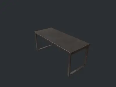 Black Metal Modern Table Low-poly 3D model