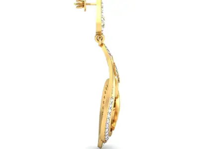 Women Earrings 3dm STL OBJ FBX Render Details 3D print model shop