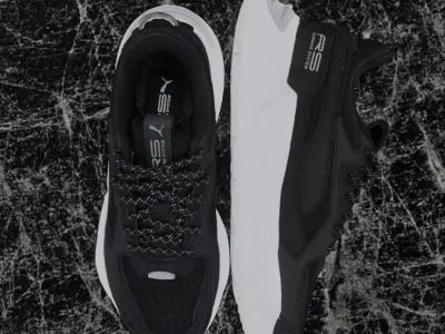 Puma 3D Shoes - White - Black - RS Series Low-poly 3D model