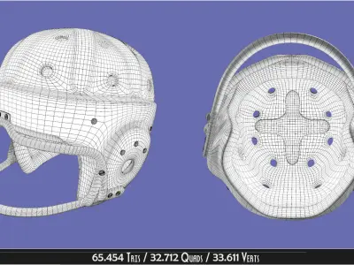 Vintage 1940 antique leather football helmet 3D model