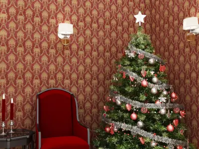 christmas tree red 3D model