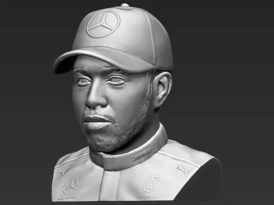 Lewis Hamilton bust 3D printing ready stl obj formats 3D print model
