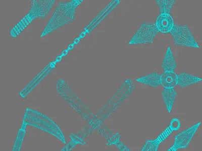 Ninja Weapons 3D model