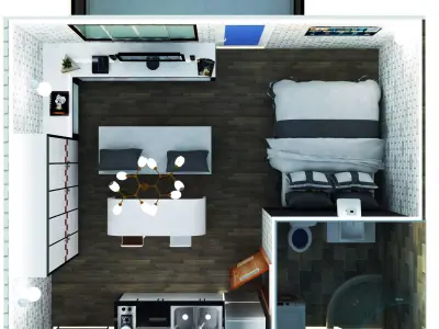 Studio Apartment 3D model