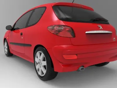 Peugeot 207 Compact 3P interior 3D model