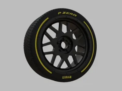 Miniature Enkei Matrix Rim and Tire - 3D Print - No Textures 3D print model