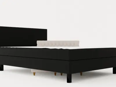 Charm Complete Bed Package 140x200 Black Low-poly 3D model