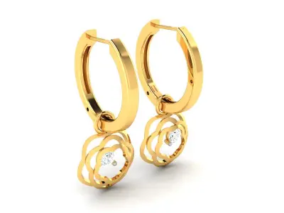 Women Earring 3dm STL OBJ FBX Render Details 3D print model 8