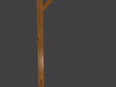 Braced Post Low-poly 3D model