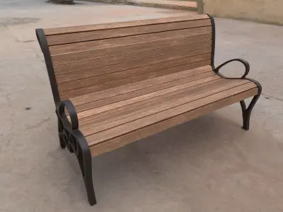 Classic Park Bench 01 Low-poly 3D model