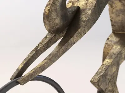 Cyclist Bronze Sculpture 3D model