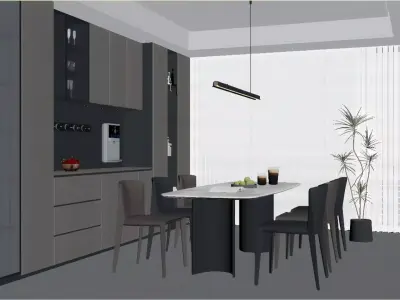 Modern Light Luxury Restaurant 3D model