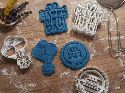 Happy Birthday Cookie Cutter Set 3D print model