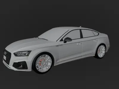 Audi A5 SportBack S-Line - 2021 Rigged Low-poly 3D model